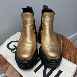 Ganni gold boots size 37